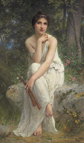 Charles-Amable Lenoir The Flute Player oil painting picture